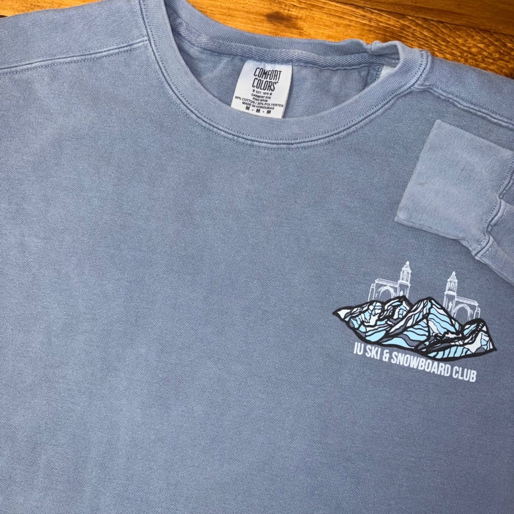 Indiana University Ski Snowboard Club Aspen Comfort Colors Sweatshirt MED Blue